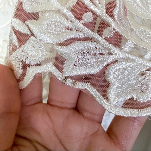 BHLDN Thurley Dress Emilia Lace Semi-Sheer Off-Shoulder Bridal Ivory 8 NWT - Picture 5 of 13